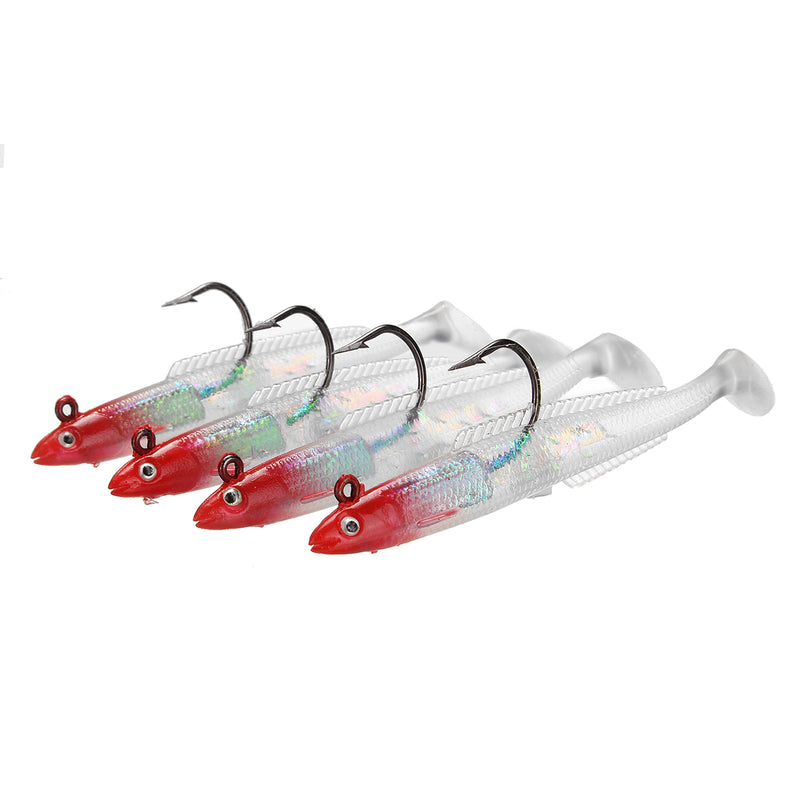 ZANLURE 4pcs 10gSuper Solid / Holo Sandeels - Cod Bass Wrasse Ling Sea Fishing Lure Baits