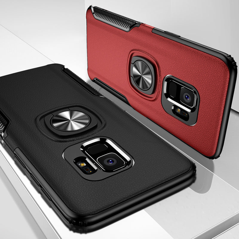 Bakeey Protective Case For Samsung Galaxy S9/S9 Plus/S8/S8 Plus Ring Grip Bracket Magnetic Adsorption Back Cover