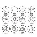 BENECREAT 12 PCS (6mm 1/4") Metal Design Stamps Punch Stamping Tool Electroplated Hard Carbon Steel Tools Stamp/Punch Metal Jewelry Leather Craft Tool