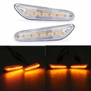 Pair Clear Lens 18 LED Side Marker Lights Turn Indicator Signal Lamps Yellow For BMW E82 E88 E60 E61 E90 E91 E92 E93 E46