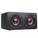 Wooden Stereo Bass bluetooth 4.2 Speaker Audio Music Box with Mini Microphone