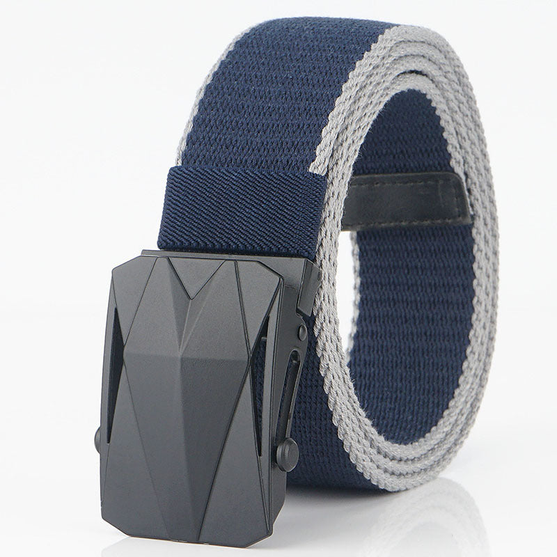 120cm AWMN BO03 Punch Free Roller Buckle Canvas Tactical Belt For Outdoor Camping Hunting Waistband