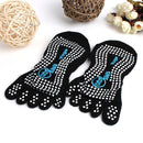 Elastic Cotton Yoga Sock Non Slip Full Toe Grip Fitness Silicon Massage Dots Sock 5 Colors