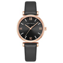 MINI FOCUS 0335L Fashion Zircon Decoration Women Watch Waterproof Genuine Leather Strap Quartz Watch