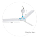 50cm Ceiling Fan DC 12V 6W USB / Li-ion Ceiling Fan 3 Blades  Indoor Outdoor Caravan Camping