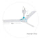 50cm Ceiling Fan DC 12V 6W USB / Li-ion Ceiling Fan 3 Blades  Indoor Outdoor Caravan Camping