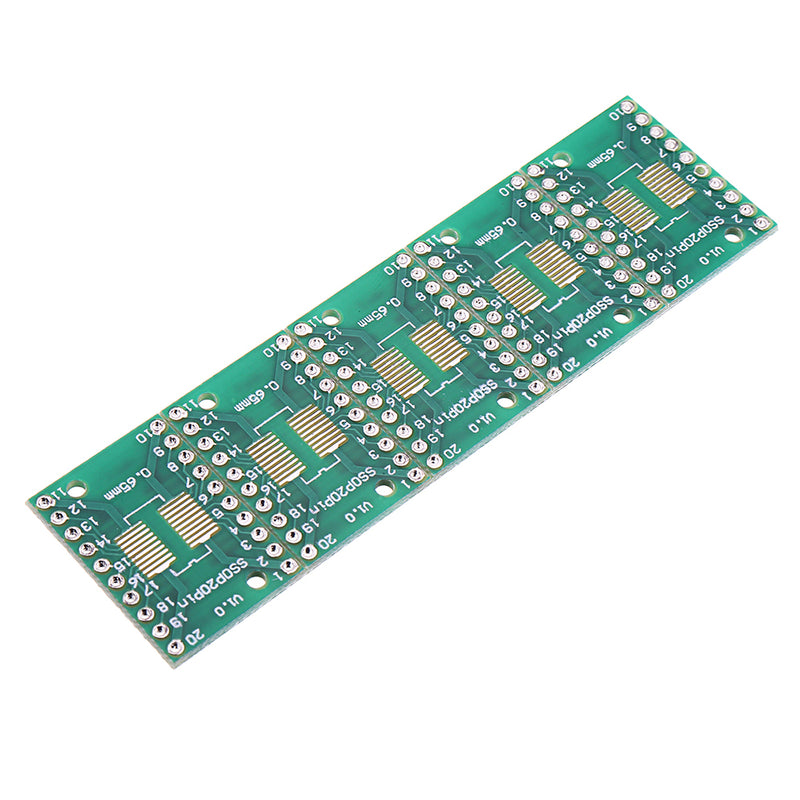 20pcs SOP20 SSOP20 TSSOP20 To DIP20 Pinboard SMD To DIP Adapter 0.65mm/1.27mm To 2.54mm DIP Pin Pitch PCB Board Converter