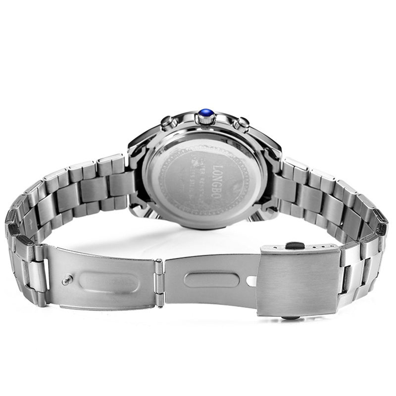 LONGBO 80007 Full Steel Men Quartz Watches Business Style Analog Luminous Hand Watch