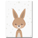 Cartoon Fox Animal Canvas Poster Nordic Art Prints Baby Kids Room Wall Sticker Decor