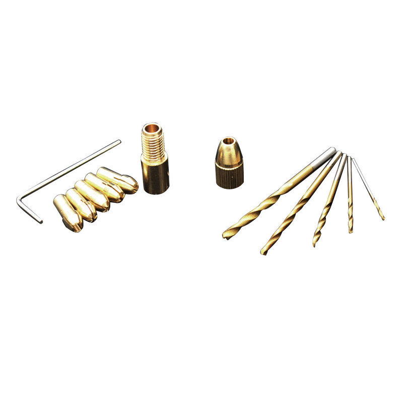 12pcs 0.5-3mm Small Electric Drill Bit Chuck Collet with Micro Twist Drill Set and Allen wrench