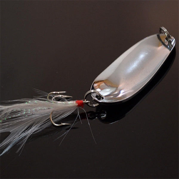 ZANLURE 10pcs Fishing Paillette Lure Bait Sequins Fishing Lure Treble Feather Hook