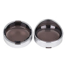 Turn Signal Cover Visor Ring Kit Smoked Lens Chrome For Harley