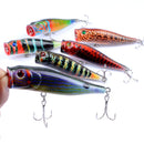 ZANLURE 6pcs/set 9cm 14.4g Fishing Lure Top Water Colorful Pattern Bionic Popper Hard Bait