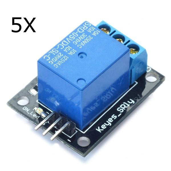 5Pcs 5V Relay 5-12V TTL Signal 1 Channel Module High Level Expansion Board For