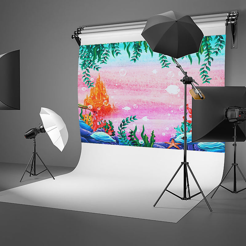 Sea Submarine Castle Mermaid Baby Shower Backdrop Jungle Photography Background Decorations