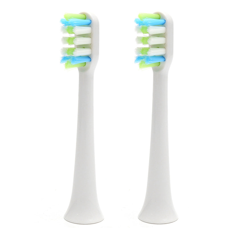 2Pcs ToothBrush Head White & Black for Loskii PA-213 Ultrasonic Vibration Electric Toothbrush