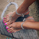 Bohemian Bells Round Anklet Foot Chain Tassel Beach Barefoot Sandals Beach Anklet Bracelet Ring