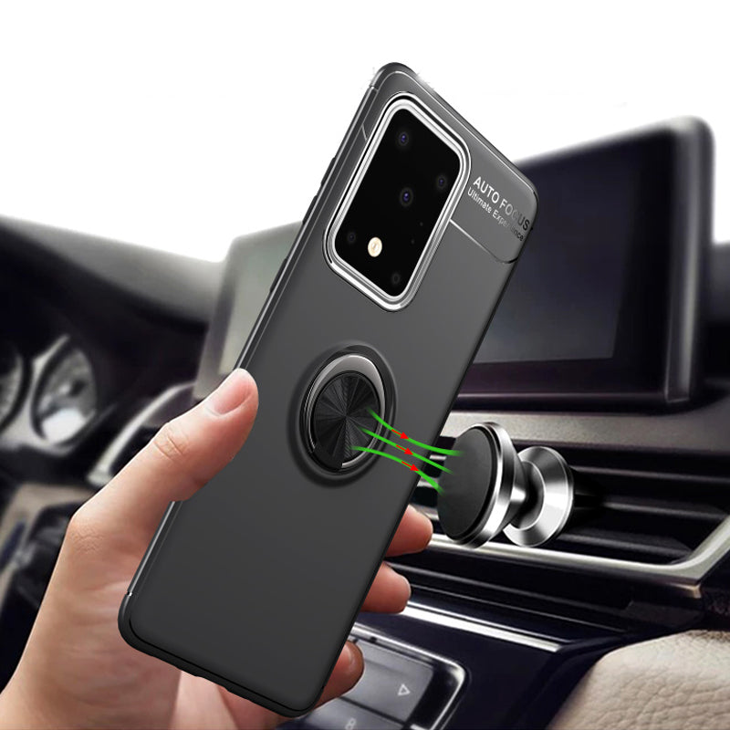 Bakeey 360 Rotating Magnetic Ring Holder Soft TPU Shockproof Protective Case for Samsung Galaxy S20 Ultra