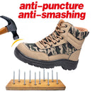 TENGOO Steel Toe Safety Shoes Labor Insurance Shoes Waterproof Anti-Smashing Non-Slip Outdoor Hiking Work Shoes