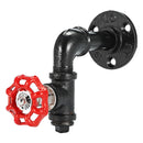 Urban Industrial Style Iron Water Pipe Effect Wooden Wall Shelf Coat Hooks Rack