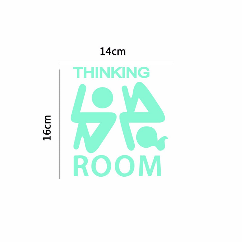 Honana DX-014 15x20cm Fluorescent Glow Toilet Wall Sticker Room Thinking Downloading