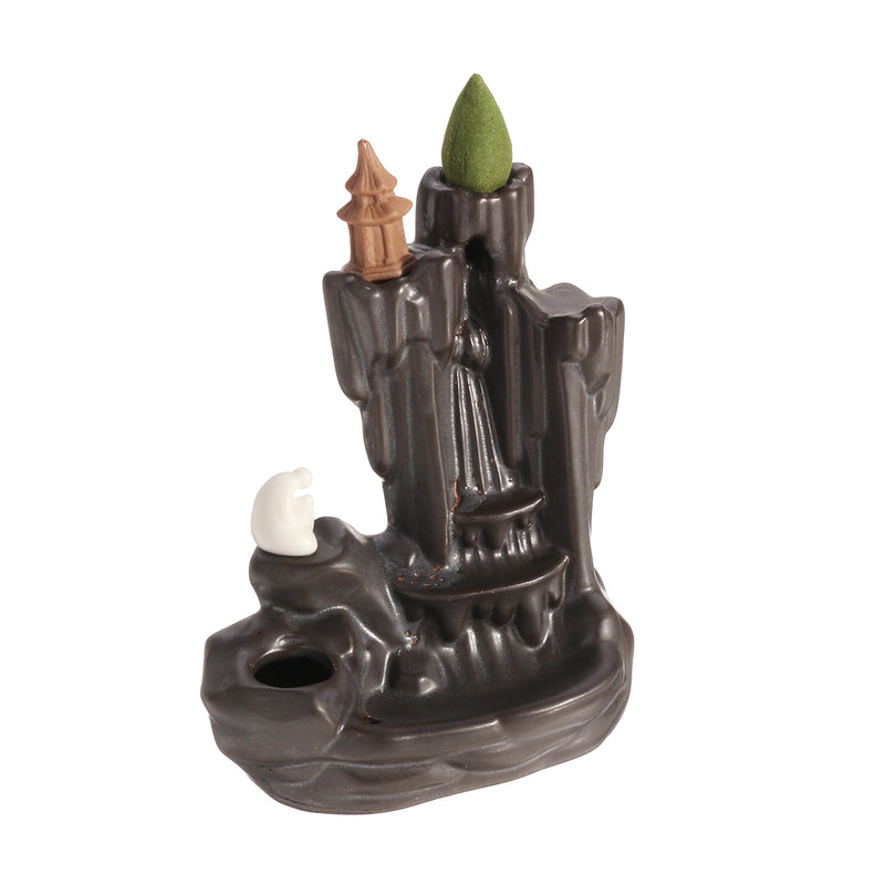 Ceramic Incense Holder Burner Backflow Incense Burner Waterfall Holder Home Decorations With 10 cones