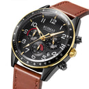 RUIMAS 574 Sport Men Watch 3ATM Waterproof Luminous Display Leather Strap Quartz Watch