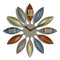 Loskii Antique Industrial Wind Iron Leaves Wall Clock Novel Style American Retro Metal Wall Clock