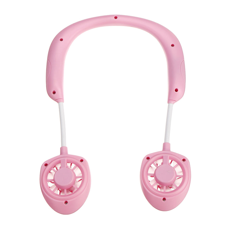 Portable USB Rechargeable Fan Neckband Lazy Neck Hanging Dual Cooling Mini Fan