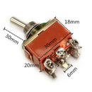 Wendao KN-1322 ON/OFF/ON AC 250V 15A 6 Pins Toggle Rocker Switch 5pcs