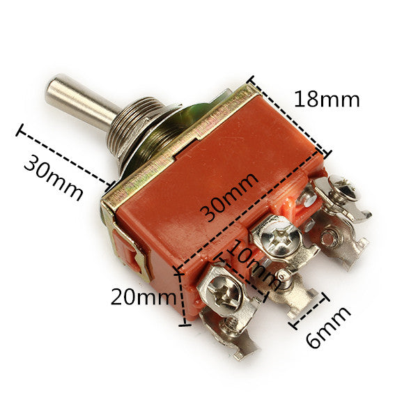 Wendao KN-1322 ON/OFF/ON AC 250V 15A 6 Pins Toggle Rocker Switch 5pcs