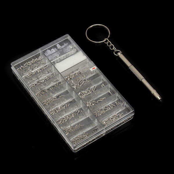 Suleve MXSS1 1000Pcs Glasses Sun Glassess Watches Pad Screw Nut Kit with Screwdriver Repairtools