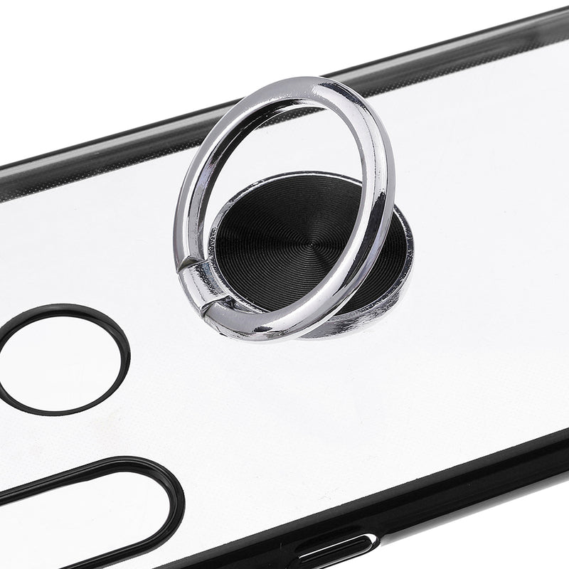 Bakeey Plating Transparent Ultra-thin with Finger Ring Holder Shockproof PC Protective Case for Xiaomi Redmi Note 8