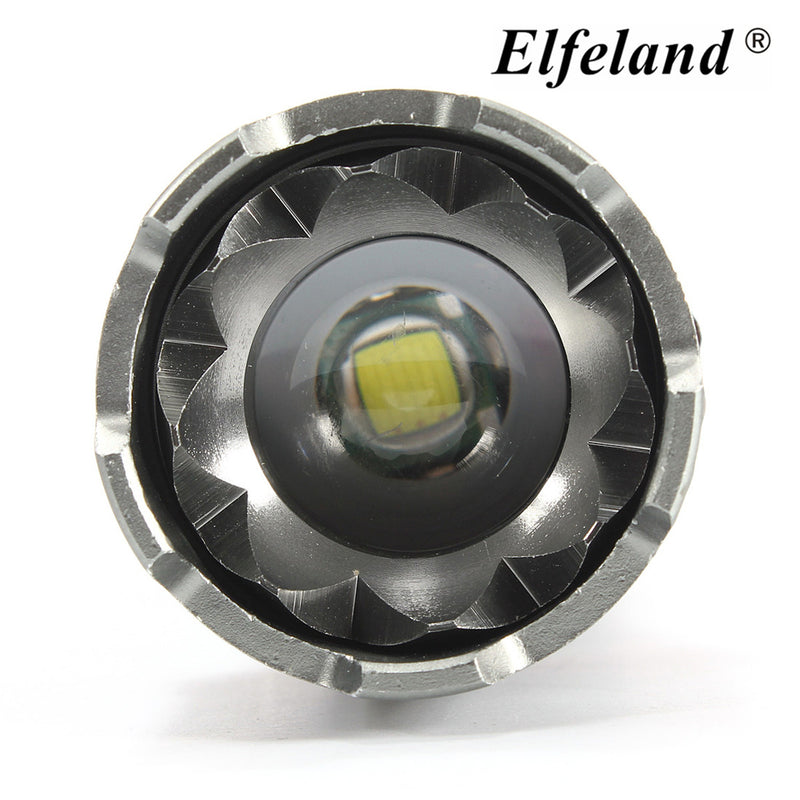 Tactical LED Flashlight 2500LM Rechargeable Zoomable T6 Torch 18650 Battery