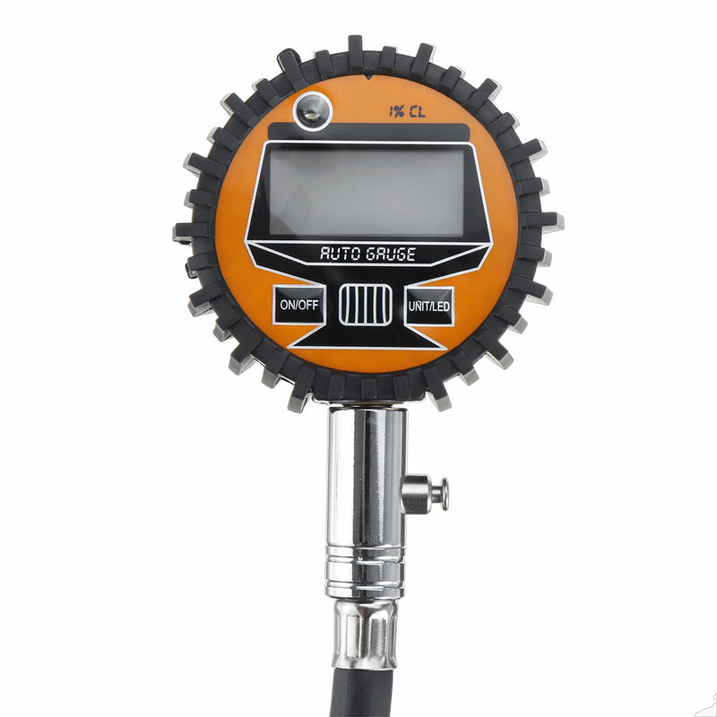 200PSI LCD Display Digital Tire Pressure Gauge Tester Monitor Air Pressure Manometer Quick Connect Coupler With LED Lights For Car Truck SUV Motorcycle Bicycle