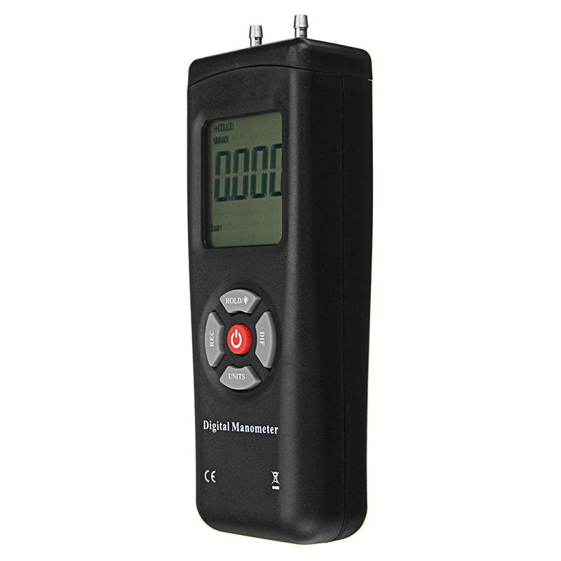 TL-102 LCD Digital Manometer Differential Gauge Air Pressure Meter 10Psi Data Hold 11 Units