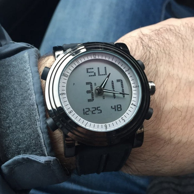 SINOBI 9368 Fashion Men Sport Watch Dual Display Multifunction Silicone Band Digital Analog Watch
