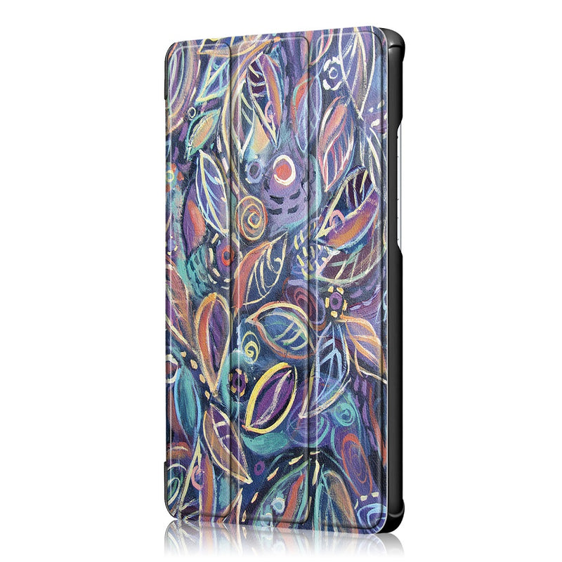 Tri Fold Colourful leaf Case Cover For 8 Inch Huawei Honor Waterplay Tablet