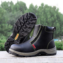 lens Men's Safety Steel Toe Non-Slip Zipper Boots Waterproof Outdoor Welding Work Shoes