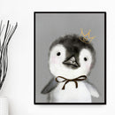 Miico Hand Painted Oil Paintings Cartoon Penguin Paintings Wall Art For Home Decoration