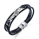Simple Men's Note Leather  Multi-layer Woven Bracelet