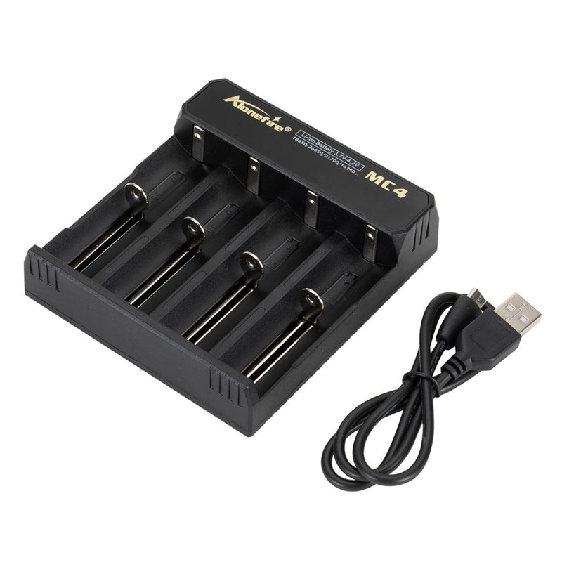Alonefire 3.7V 4 Slot Universal Intelligent Battery Charger with short circuit protection For Li-ion Battery 18650 26650 14500