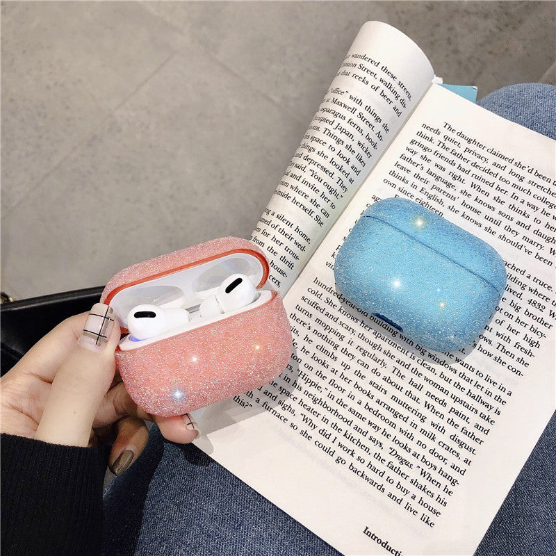 Bakeey Luxury 3D Cute Matte Particles Glitter Bling Sequins Diamond Shockproof Anti-drop Earphone Storage Case for Apple Airpods 3 Airpods Pro 2019