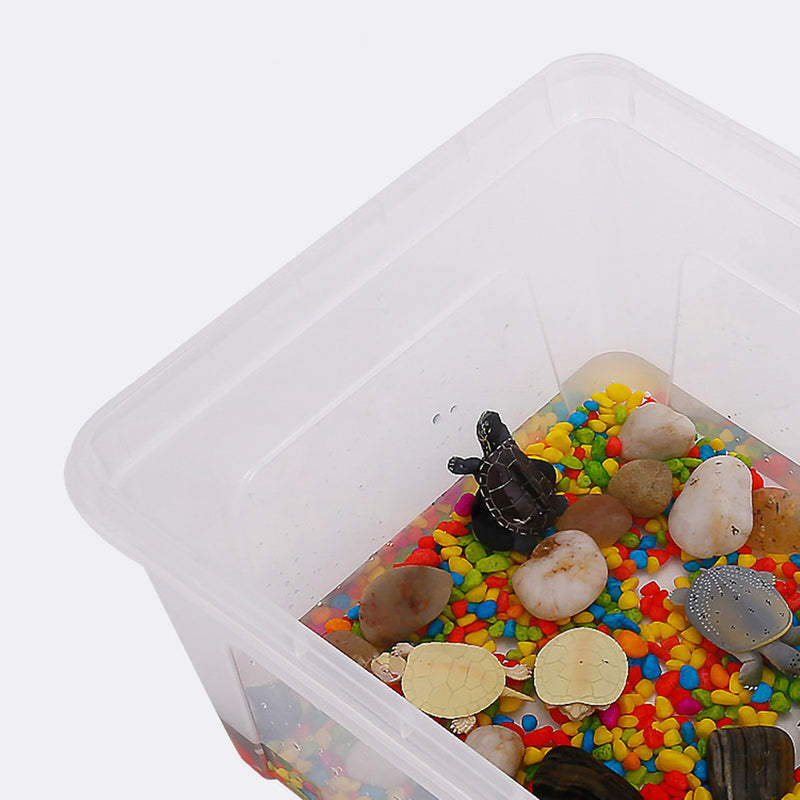 S/M/L Reptile Turtle Plastic Clear Breeding Feeding Box Aquarium Tank Platform Fish Feeder