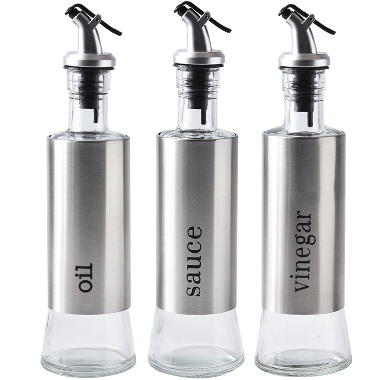 KCASA 300ML Olive Oil Dispenser Bottles with Funnel Stainless Steel Oil Pourer Dispensing Bottles Oil Vinegar Sauce Bottle