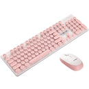 XINMENGN520 2.4GHz Wireless Retro Keyboard and Mouse Combo Set for School Office Use