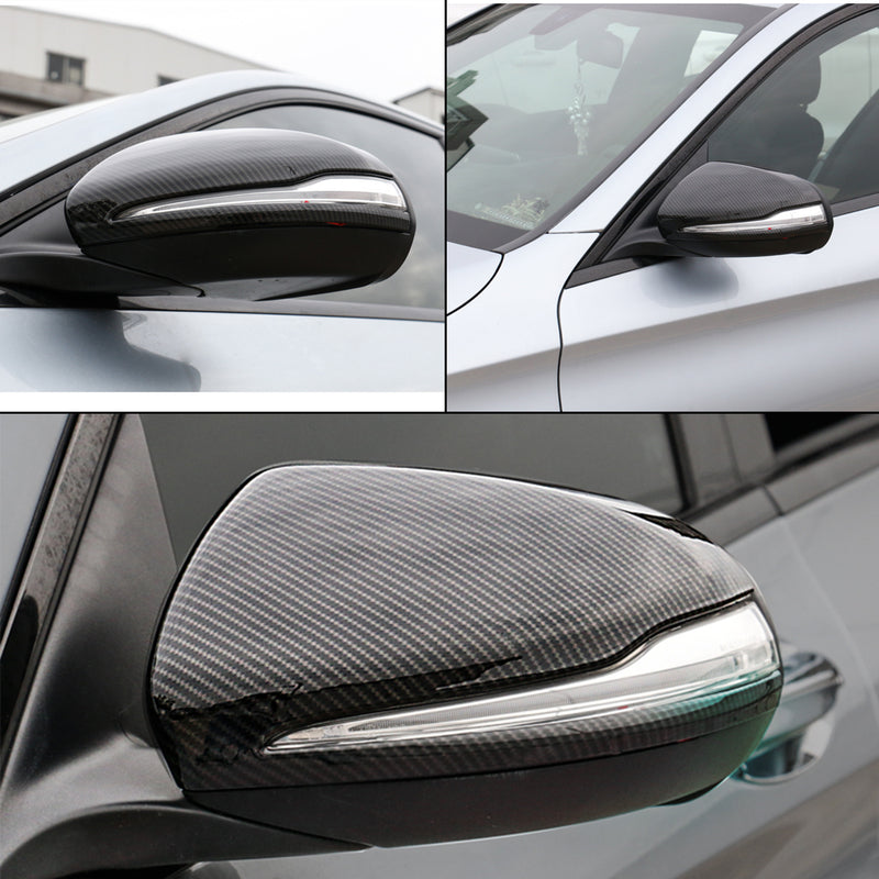 Car Rearview Mirror Cover Caps Carbon Fiber for Mercedes-Benz W205 GLC 2015-18 Left-hand Driving