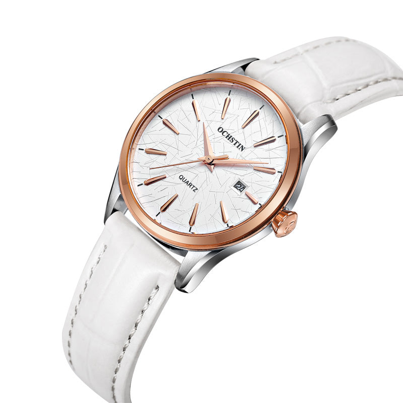 OCHSTIN LQ022-A Casual Style Female Wrist Watch Waterproof Leather Band Quartz Movement Watch