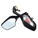 Pair Motorcycle Rear View Mirrors Turn Signal Light For Honda CBR1000RR 2008-2013