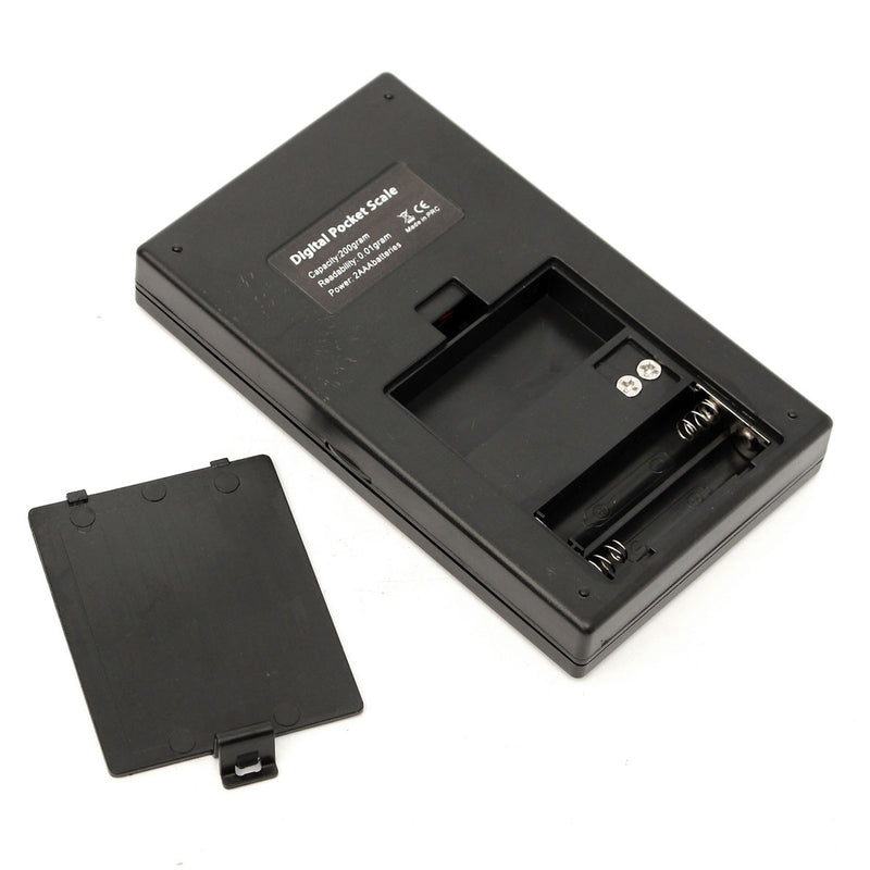 200g x 0.01g Mini Precision Digital Scale Kitchen Food Reloading Powder Grain Jewelry Carat Black